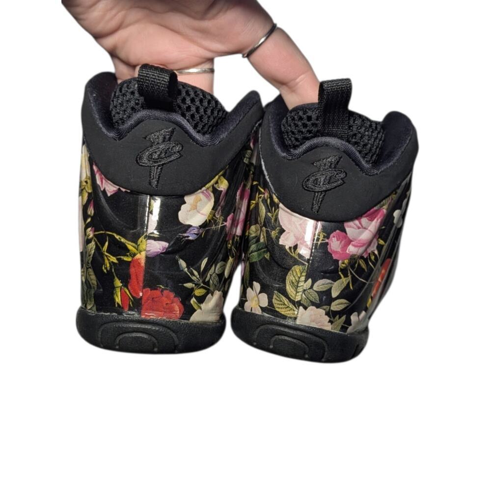 Nike Little Posite One PRM PS "Floral" Black Multicolor - Size 3Y (AT3402-001) - Picture 5 of 7